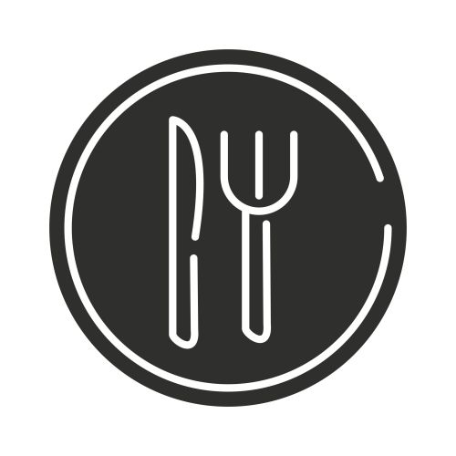 restaurant service food fork and knife signal silhouette icon