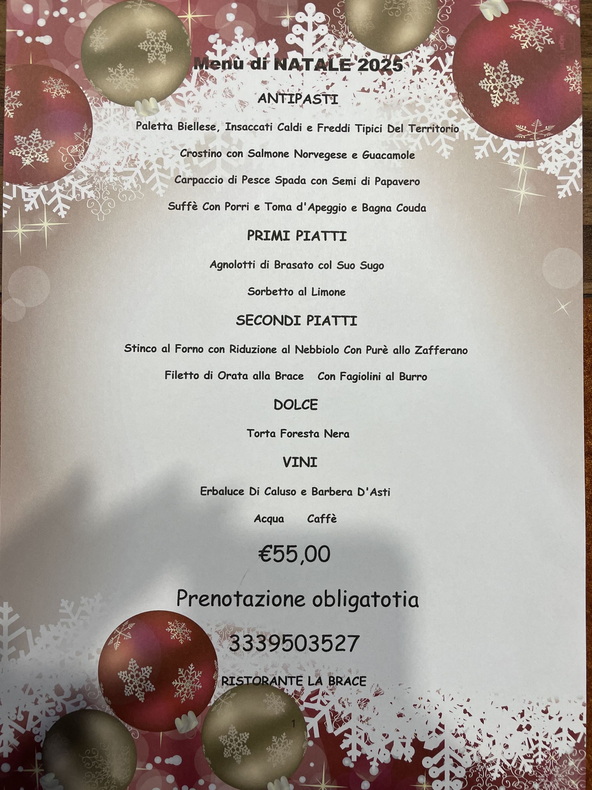 PRANZO DI NATALE 2025